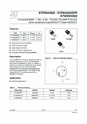 DataSheet STW8NK80Z pdf
